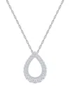 Macy's Diamond Open Teardrop Pendant Necklace (3/4 Ct. T.w.) In 14k White Gold In White Gold