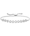 Macy's Diamond Openwork Curved Link Bolo Bracelet (1/2 Ct. T.w.) In 10k White Gold In White Gold