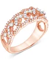 Macy's Diamond Openwork Filigree Band (3/8 Ct. T.w.) In 10k Rose Gold In Rose Gold