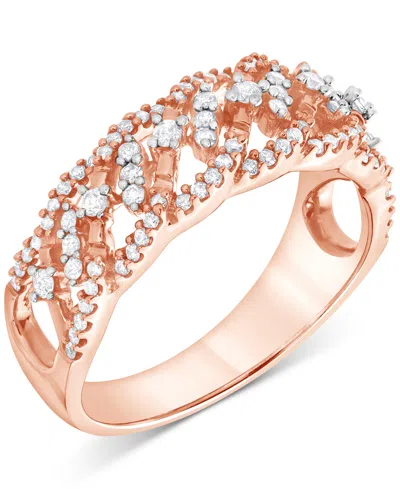 Macy's Diamond Openwork Filigree Band (3/8 Ct. T.w.) In 10k Rose Gold