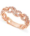 Macy's Diamond Openwork Infinity Link Ring (1/4 Ct. T.w.) In 14k Rose Gold In Rose Gold