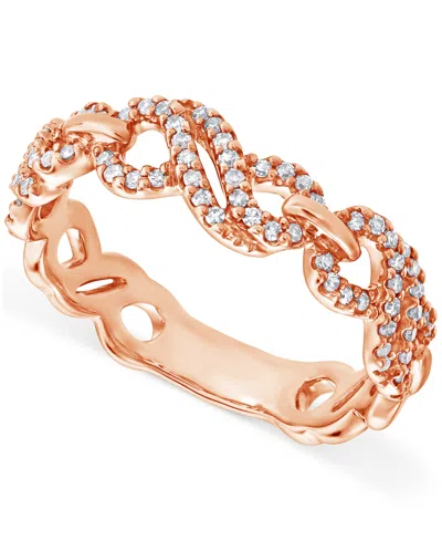 Macy's Diamond Openwork Infinity Link Ring (1/4 Ct. T.w.) In 14k Rose Gold