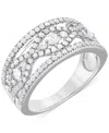 Macy's Diamond Openwork Statement Ring (3/4 Ct. T.w.) In 14k White Gold In White Gold