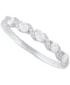 Macy's Diamond Oval & Round Twist Band (1/3 Ct. T.w.) In 14k White Gold In White Gold