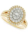 MACY'S DIAMOND OVAL HALO ENGAGEMENT RING (1 CT. T.W.) IN 14K TWO-TONE GOLD