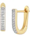 Macy's Diamond Oval Hoop Earrings (1/8 Ct. T.w.) In 14k Gold-plated Sterling Silver In Gold-plated Sterling Silver