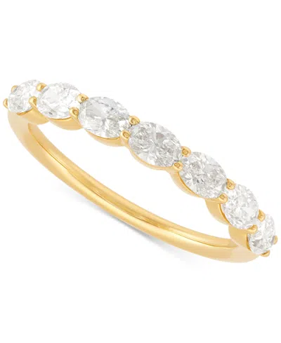 Macy's Diamond Oval Horizontal Seven Stone Band (1-1/20 Ct. T.w.) In 14k Gold In Yellow Gold