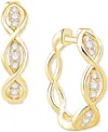 Macy's Diamond Oval Openwork Hoop Earrings (1/6 Ct. T.w.) In 10k Gold In Gold