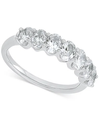 Macy's Diamond Oval Seven Stone Band (1-1/2 Ct. T.w.) In 14k Gold In White Gold