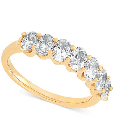 Macy's Diamond Oval Seven Stone Band (1-1/2 Ct. T.w.) In 14k Gold In Yellow Gold