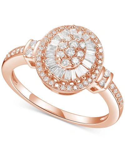 Macy's Diamond Oval Starburst Cluster Ring (1/2 Ct. T.w.) In 14k White, Yellow Or Rose Gold