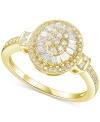 MACY'S DIAMOND OVAL STARBURST CLUSTER RING (1/2 CT. T.W.) IN 14K WHITE, YELLOW OR ROSE GOLD