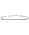 Macy's Diamond Paperclip Link Tennis Bracelet (1/4 Ct. T.w.) In Sterling Silver, Created For  In Sterling Silver