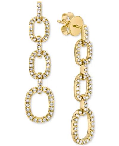 Macy's Diamond Pave Chain Link Drop Earrings (5/8 Ct. T.w.) In 14k White Or Yellow Gold