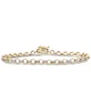 Macy's Diamond Pave Round Link Bracelet (1/4 Ct. T.w.) In 14k Gold-plated Sterling Silver, Exclusively At M In Gold-plated Sterling Silver