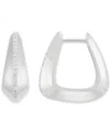 Macy's Diamond Pave Sculptural Huggie Hoop Earrings (1/10 Ct. T.w.) In Sterling Silver In Sterling Silver