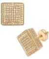 Macy's Diamond Pave Square Stud Earrings (1 Ct. T.w.) In 14k Yellow Gold In Yellow Gold