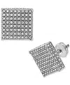 Macy's Diamond Pave Square Stud Earrings (5/8 Ct. T.w.) In 14k White Gold In White Gold