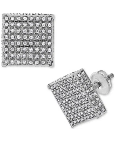 Macy's Diamond Pave Square Stud Earrings (5/8 Ct. T.w.) In 14k White Gold