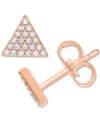 Macy's Diamond Pave Triangle Stud Earrings (1/10 Ct. T.w.) In 10k White, Yellow Or Rose Gold In Rose Gold