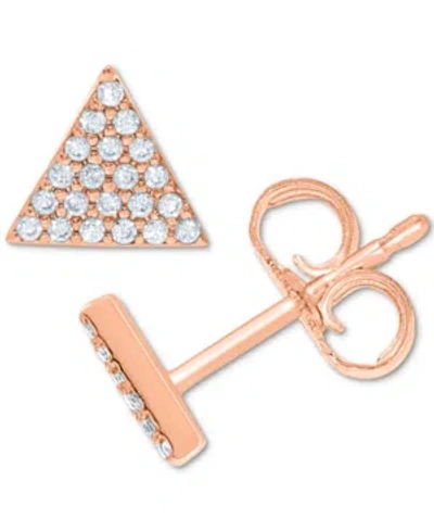 Macy's Diamond Pave Triangle Stud Earrings (1/10 Ct. T.w.) In 10k White, Yellow Or Rose Gold