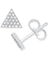 Macy's Diamond Pave Triangle Stud Earrings (1/10 Ct. T.w.) In 10k White, Yellow Or Rose Gold In White Gold