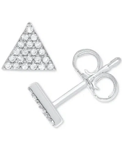 Macy's Diamond Pave Triangle Stud Earrings (1/10 Ct. T.w.) In 10k White, Yellow Or Rose Gold In White Gold