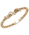 Macy's Diamond Pave Twist Pyramid Link Cuff Bracelet (5/8 Ct. T.w.) In 14k Gold-plated Sterling Silver In Gold-plated Sterling Silver
