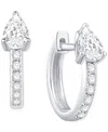 Macy's Diamond Pear & Round Small Hoop Earrings (5/8 Ct. T.w.) In 10k White Gold In White Gold
