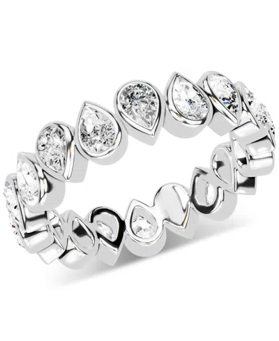 Macy's Diamond Pear Bezel Eternity Band (2 Ct. T.w.) In Platinum Or 14k Gold In Silver