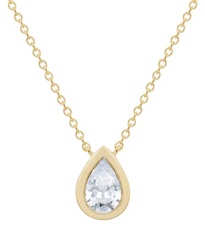 Macy's Diamond Pear Bezel Pendant 18" Necklace (1/3 Ct. T.w.) In 14k Gold In Yellow Gold