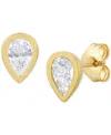 Macy's Diamond Pear Bezel Stud Earrings (1/2 Ct. T.w.) In 14k Gold In Yellow Gold