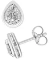 Macy's Diamond Pear Frame Stud Earrings (1/4 Ct. T.w.) In 14k White Gold In White Gold
