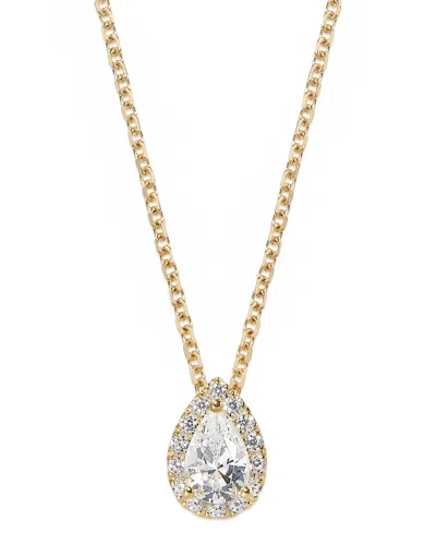 Macy's Diamond Pear Halo 18" Pendant Necklace (1/3 Ct. T.w.) In 14k Gold In Yellow Gold