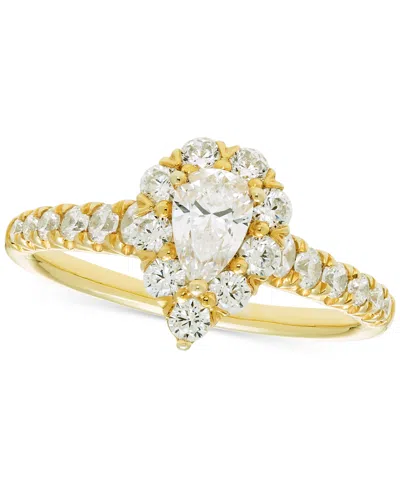 Macy's Diamond Pear Halo Engagement Ring (1 Ct. T.w.) In 14k Gold