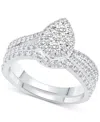 Macy's Diamond Pear Shaped Cluster Bridal Set (1 Ct. T.w) In 14k White Gold In White Gold
