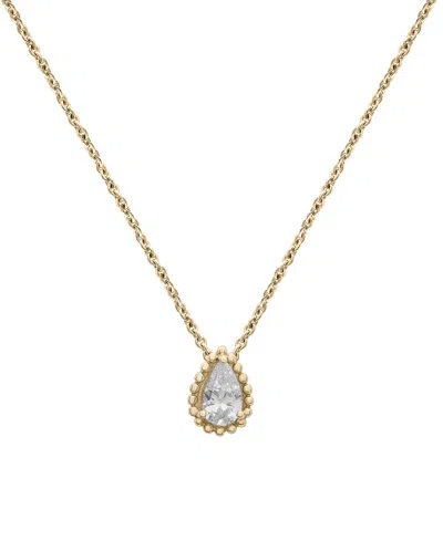 Macy's Diamond Pear Solitaire Pendant Necklace (1/4 Ct. T.w.) In 14k Gold, 16" + 2" Extender In Yellow Gold