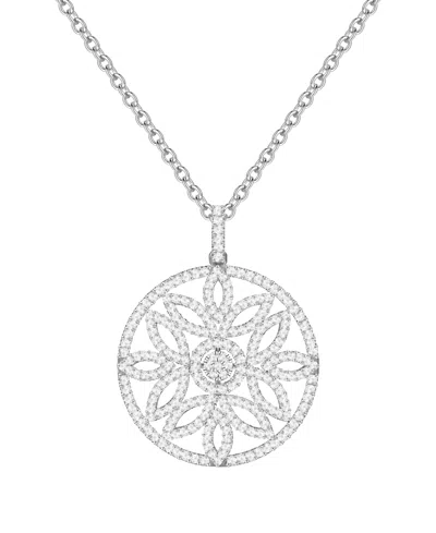 Macy's Diamond Pendant Necklace (1 Ct. T.w.) In Sterling Silver In Metallic