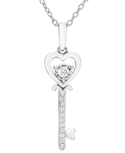 Macy's Diamond Pendant Necklace (1/10 Ct. T.w.) In Sterling Silver