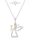 Macy's Diamond Pendant Necklace (1/10 Ct. T.w.) In Sterling Silver And 14k Gold-plated Sterling Silver And  In White