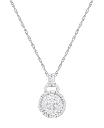 Macy's Diamond Pendant Necklace (1/2 Ct. T.w.) In Sterling Silver In Neutral