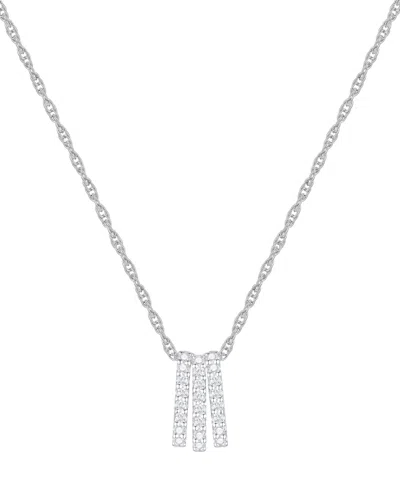 Macy's Diamond Pendant Necklace (1/4 Ct. T.w.) In Sterling Silver In Neutral