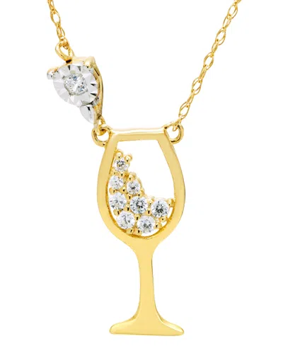 Macy's Diamond Pendant Necklaces (1/10 Ct. T.w.) In 14k Yellow Gold