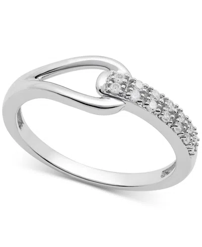 Macy's Diamond Polished Loop Ring (1/10 Ct. T.w.) In Sterling Silver