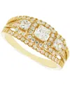 MACY'S DIAMOND PRINCESS & ROUND THREE STONE ENGAGEMENT RING (1 CT. T.W.) IN 14K GOLD