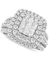 Macy's Diamond Princess Cluster Double Halo Engagement Ring (2 Ct. T.w.) In 14k White Gold In White Gold