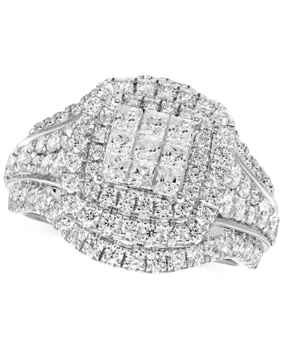 MACY'S DIAMOND PRINCESS CLUSTER RING (2 CT. T.W.) IN 14K WHITE GOLD
