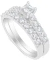 Macy's Diamond Princess-cut Bridal Set (1 Ct. T.w.) In 14k White Gold In White Gold