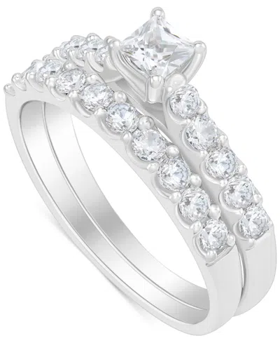 Macy's Diamond Princess-cut Bridal Set (1 Ct. T.w.) In 14k White Gold