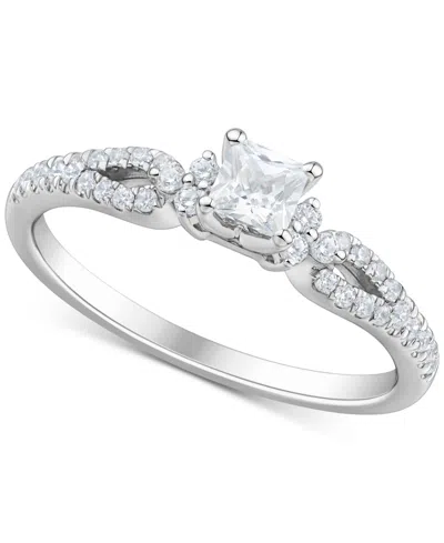 Macy's Diamond Princess-cut Engagement Ring (1/2 Ct. T.w.) In 14k White Gold